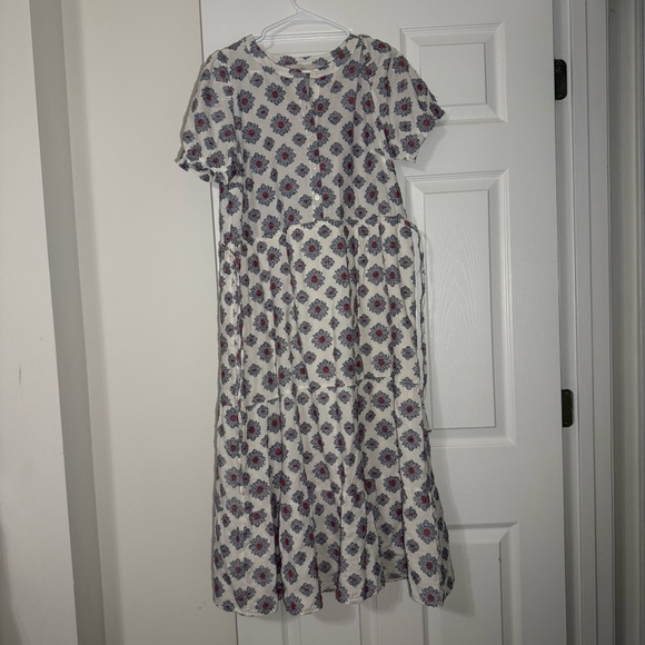 Loft Side Tie Medallion Block Midi Dress Size 6 New - Picture 4 of 8